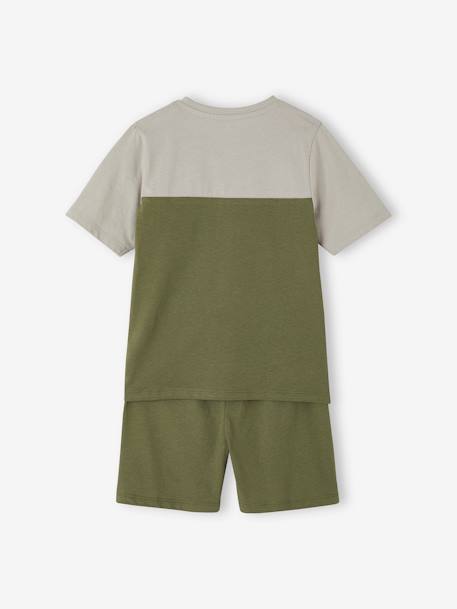 Pijama con short cocodrilo niño aceituna 