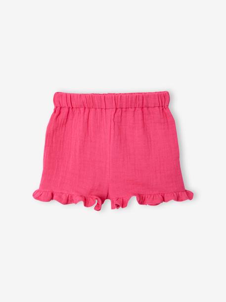 Conjunto para bebé de blusa, short y cinta del pelo rosa 