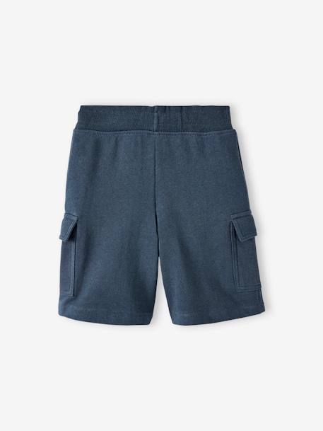 Short deportivo estilo cargo para niño azul marino+verde agua 