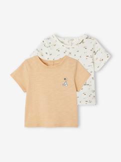 camisetas-Pack de 2 camisetas de manga corta y algodón orgánico para recién nacido