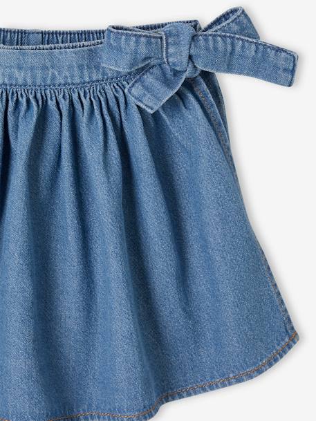 Falda-short de denim ligero para niña stone 