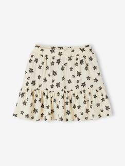 Falda short con motivos de flores para niña