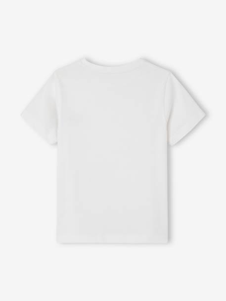 Camiseta lisa de manga corta, para niño BLANCO CLARO LISO 