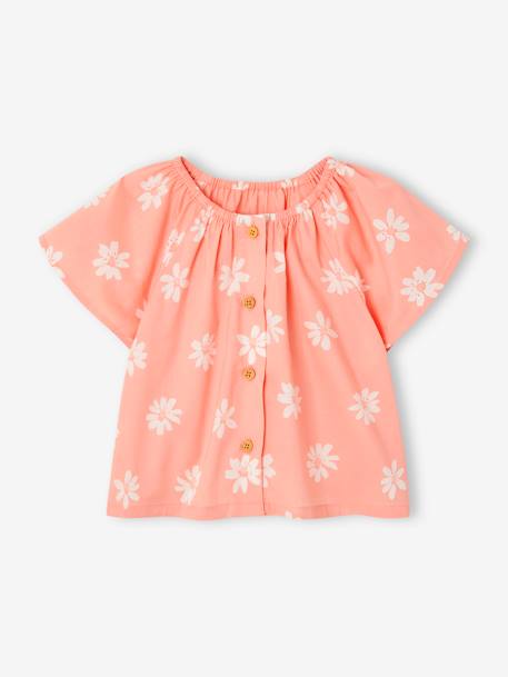 Blusa de flores para bebé melocotón 