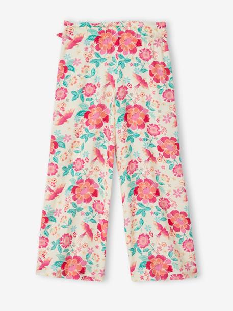 Pantalón con estampado de flores crudo+multicolor 