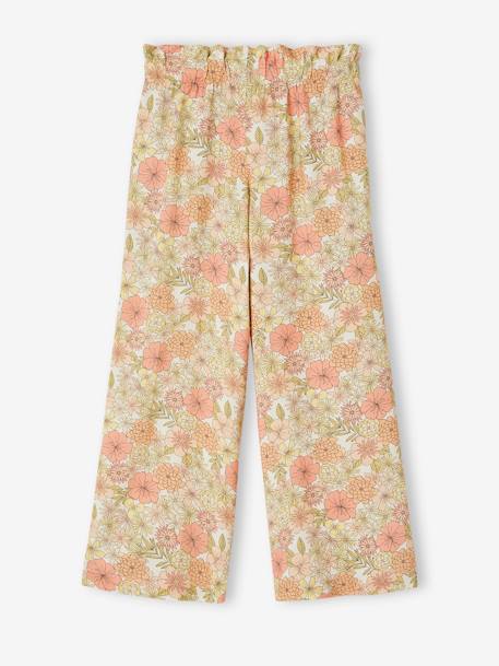 Pantalón con estampado de flores crudo+multicolor 