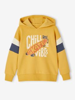 Niño-Jerséis, chaquetas de punto, sudaderas-Sudaderas-Sudadera con capucha motivo gráfico y con mangas colorblock para niño