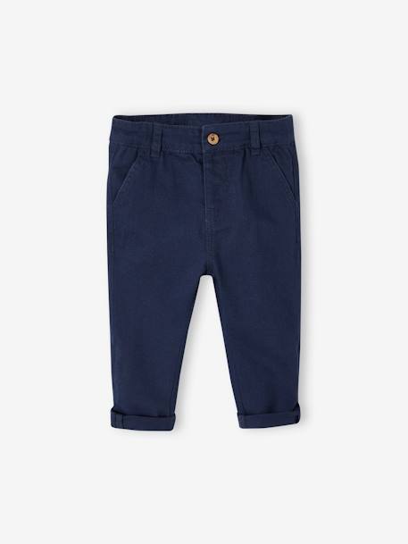 Pantalón con tirantes desmontables para bebé azul marino 