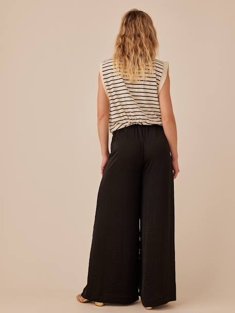 Pantalón ligero estilo palazzo para embarazo ENVIE DE FRAISE beige arena+negro 