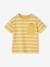 Camiseta a rayas personalizable para niño ocre+verde agua 