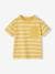 Camiseta a rayas personalizable para niño ocre+verde agua 