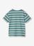 Camiseta a rayas personalizable para niño ocre+verde agua 