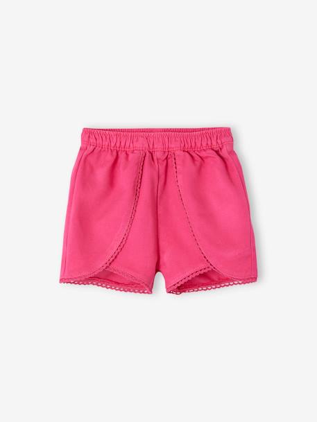 Short con faldones para bebé fucsia 