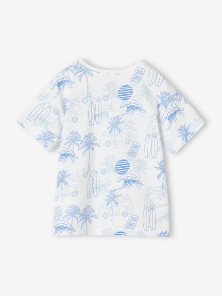 Camiseta estampado gráfico vacaciones niño azul pizarra+blanco estampado 