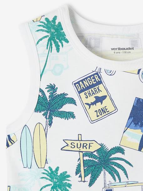 Camiseta sin mangas motivos surf niño blanco estampado 