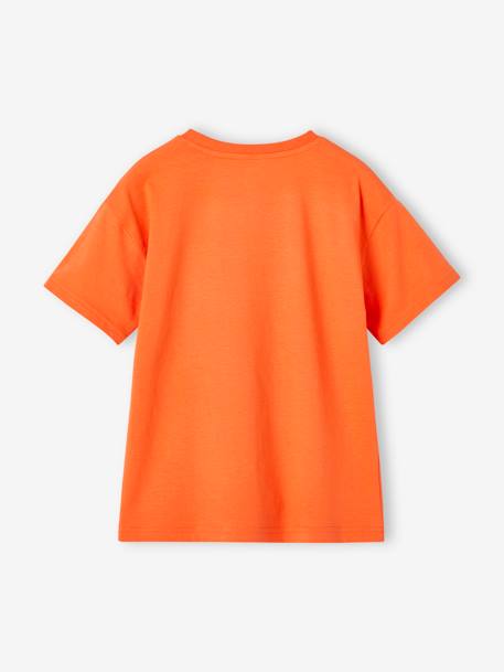 Camiseta estampado vacaciones para niño azul turquesa+mandarina+tinta 