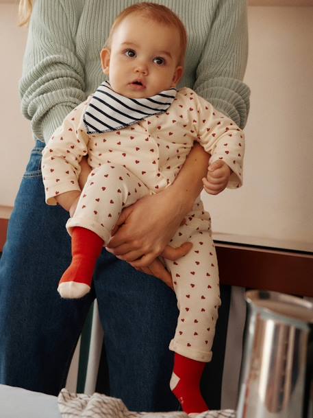 Conjunto de 3 prendas de felpa ligera para bebé PETIT BATEAU beige estampado 