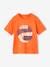 Camiseta estampado vacaciones para niño azul turquesa+mandarina+tinta 