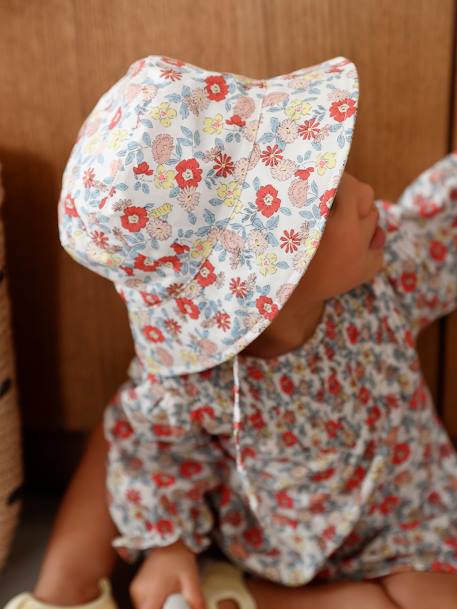 Sombrero capelina estampado para bebé niña crudo 