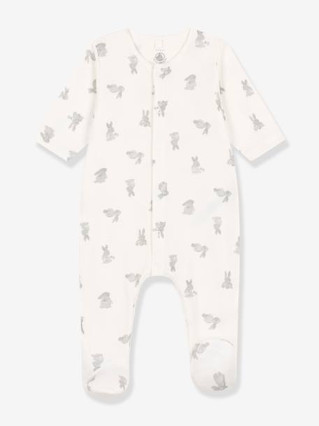 Pijama bebé conejitos de tejido túbico PETIT BATEAU blanco 