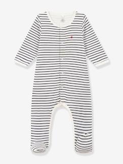 -Body pijama a rayas de algodón orgánico PETIT BATEAU