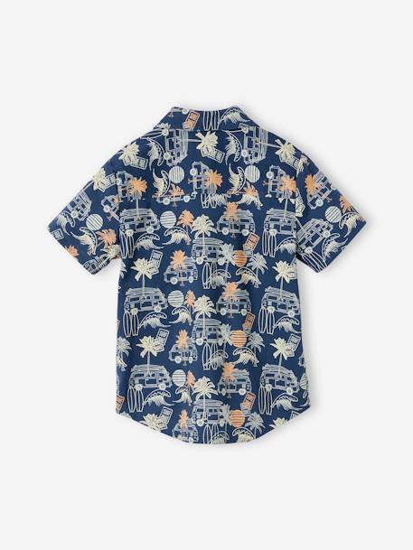 Camisa motivos surf para niño azul estampado 