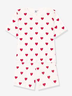 Ropa Premamá-Pijama con short corazón de algodón para mujer PETIT BATEAU