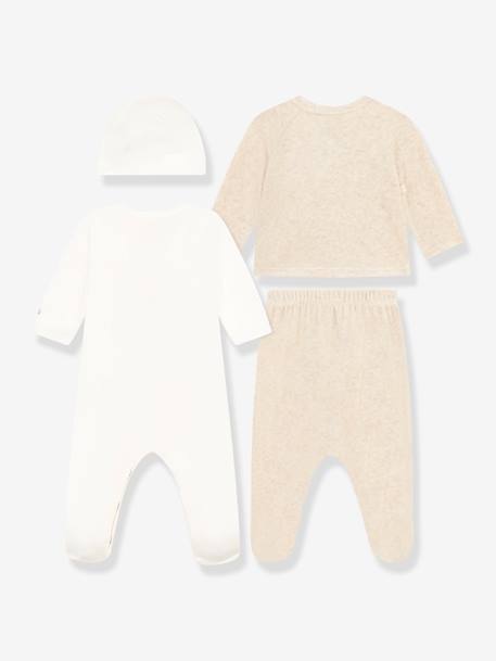 Conjunto 4 prendas de algodón bebé PETIT BATEAU gris jaspeado 