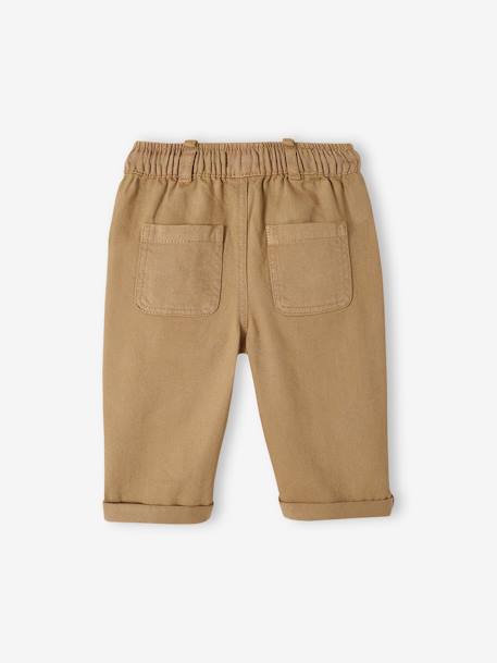 Pantalón recto con cintura elástica, para bebé beige 