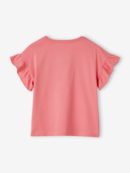 Camiseta con motivo con lentejuelas para niña crudo+fresa+mandarina 