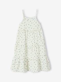 -Vestido largo con tirantes de gasa de algodón para niña