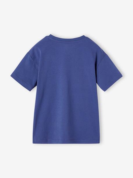 Camiseta estampado vacaciones para niño azul turquesa+mandarina+tinta 