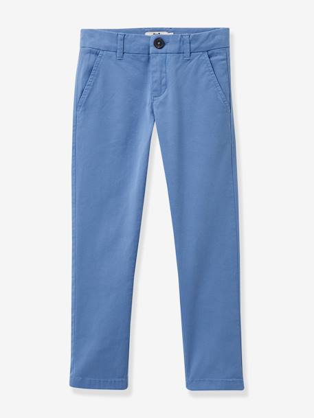 Pantalón chino ligero para niño CYRILLUS azul azur+azul índigo 