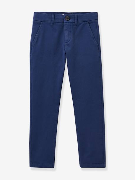 Pantalón chino ligero para niño CYRILLUS azul azur+azul índigo 