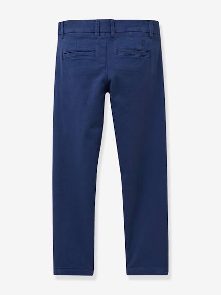 Pantalón chino ligero para niño CYRILLUS azul azur+azul índigo 