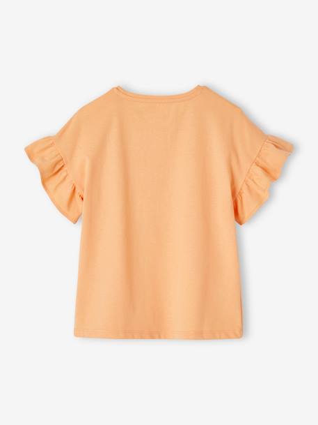 Camiseta con motivo con lentejuelas para niña crudo+fresa+mandarina 