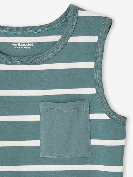 Camiseta a rayas sin mangas para niño verde agua 