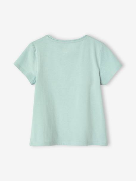 Camiseta con mensaje, para niña azul claro+azul marino+coral+fresa+rojo+vainilla+verde pino 