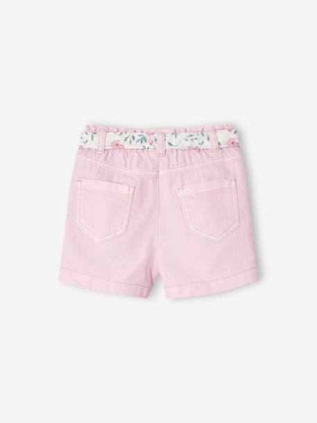 Short para bebé con cinturón floral lila 