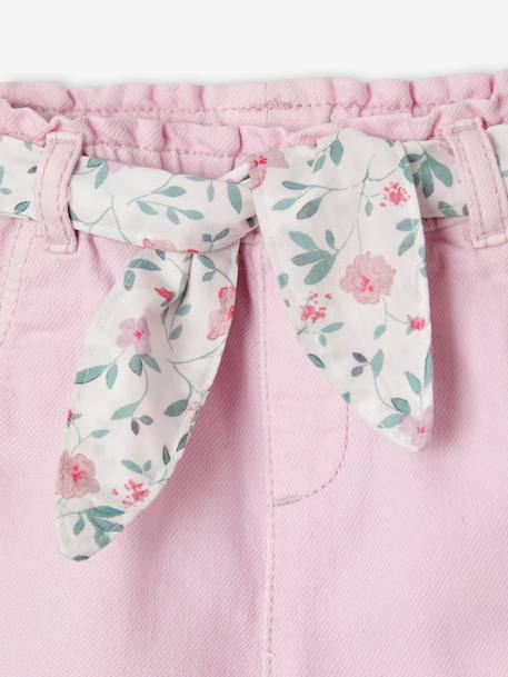 Short para bebé con cinturón floral lila 