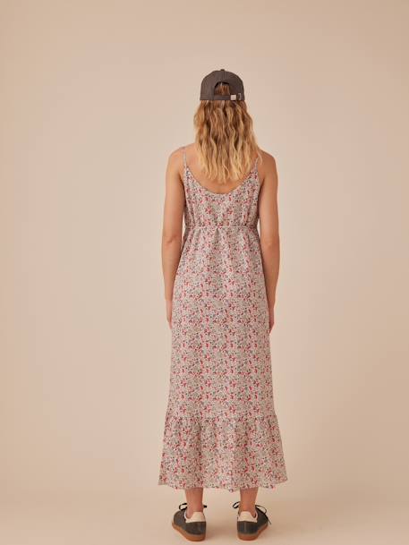 Vestido para embarazo con tirantes y motivos de flores ENVIE DE FRAISE crudo 