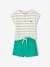 Conjunto de camiseta y short para bebé moka+verde menta 