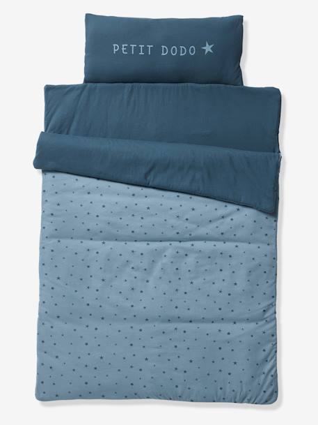 Colchoneta de siesta guardería MINIDODO essentiels azul estampado 