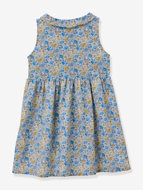 Vestido de tejido Liberty para niña CYRILLUS azul 