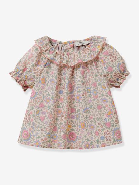 Blusa niña de tejido Liberty Alicia Chintz CYRILLUS rosa rosa pálido 