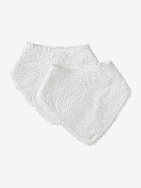 Lote de 2 baberos bandana blanco 