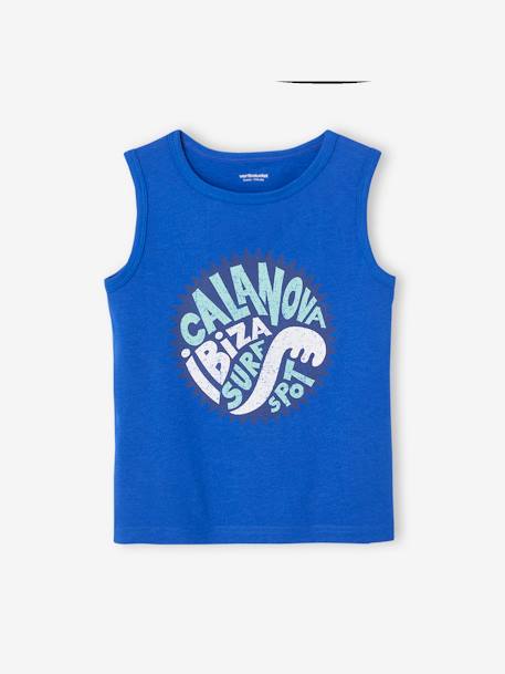 Camiseta de tirantes para niño arcilla+azul intenso+gris jaspeado 