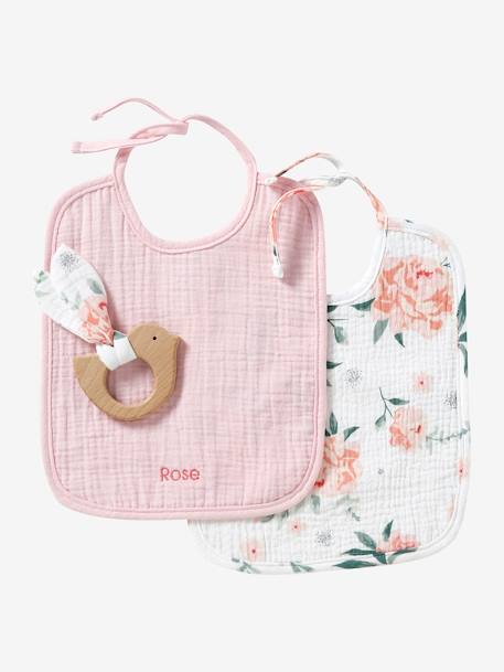 Estuche regalo para recién nacido personalizable capuchino+rosa rosa pálido 