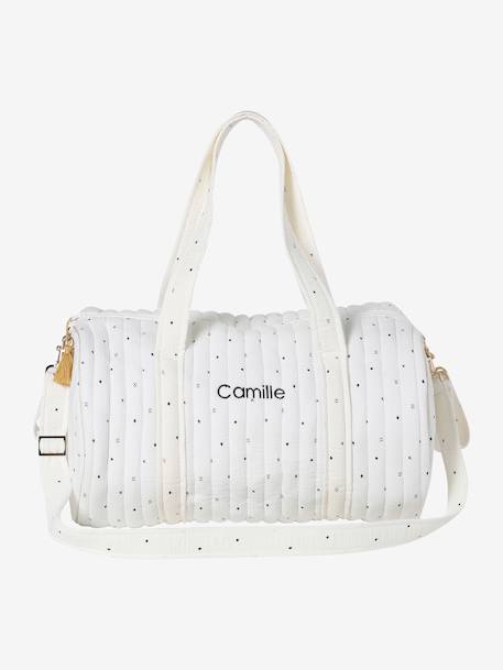 Bolso cambiador Baby Roll de gasa de algodón BLANCO CLARO ESTAMPADO+BLANCO MEDIO ESTAMPADO 