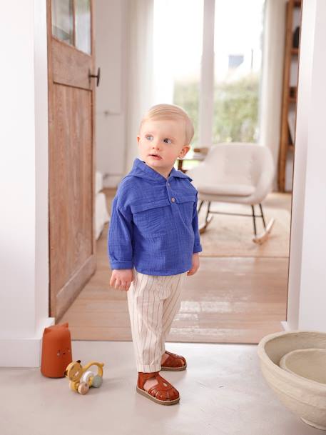 Bebé-Conjunto para bebé con camisa de gasa de algodón y pantalón